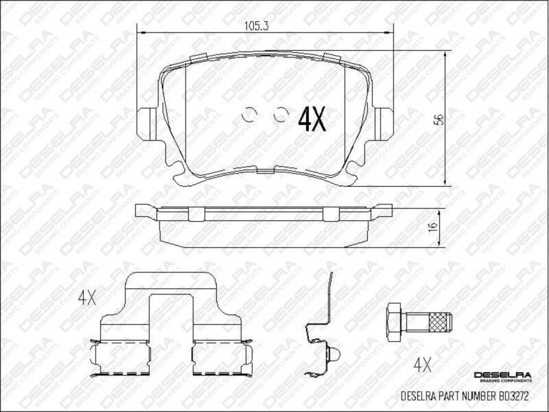 04-13 VW CADDY 1.6/1.9/2.0 REAR BRAKE PADS (SAFELINE)