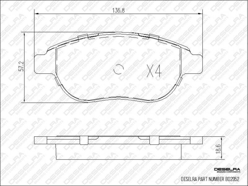 01-08 PEUGEOT 307 FRONT BRAKE PADS