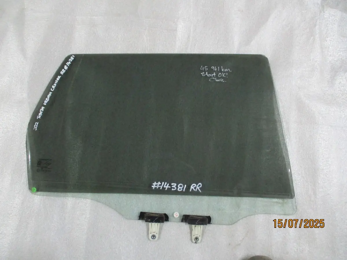 2022 TOYOTA URBAN CRUISER 1.5I XS AUTO RR DOOR GLASS