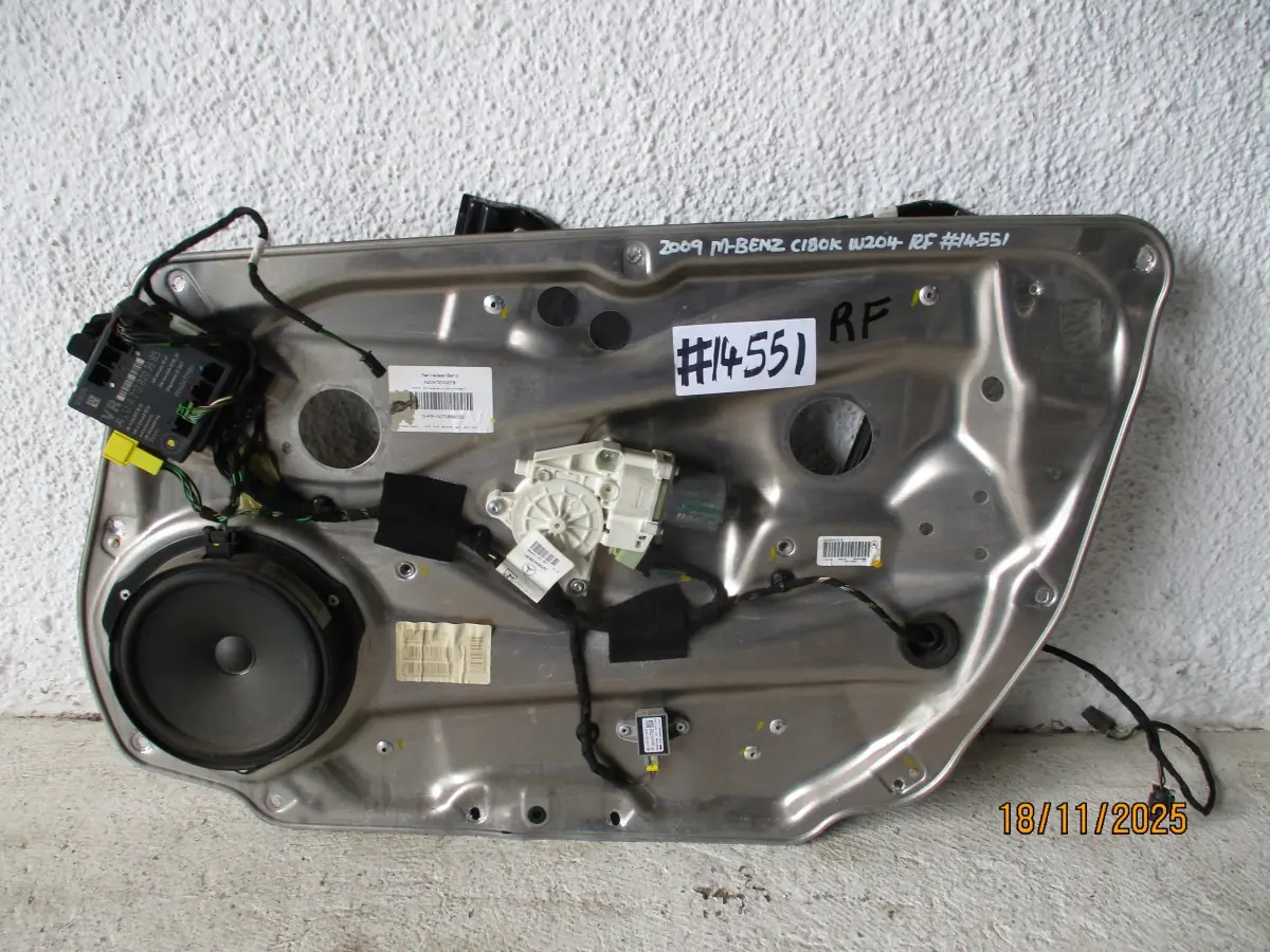 2009 MERCEDES-BENZ C180K W204 BLUEEFFICENCY A/T RF WINDER MECH + MOTOR